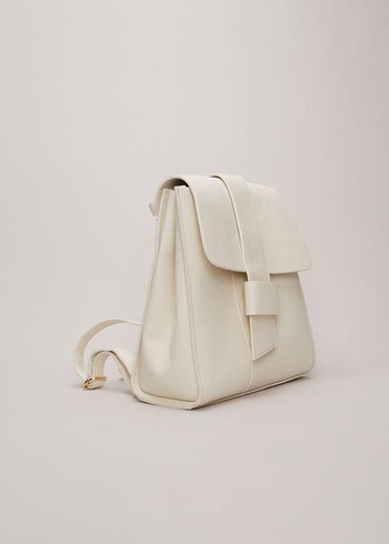 Phase Eight Leather Backpack Bags White Australia | IO1560732